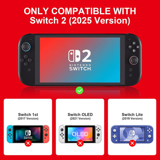 Nintendo Switch 2 Case 2025, TPU + PC 2 in 1 Cover Protector, Anti-Scratch, Shock-Absorption, Ergonomic Grip Design, Easy to Install for Nintendo Switch 2