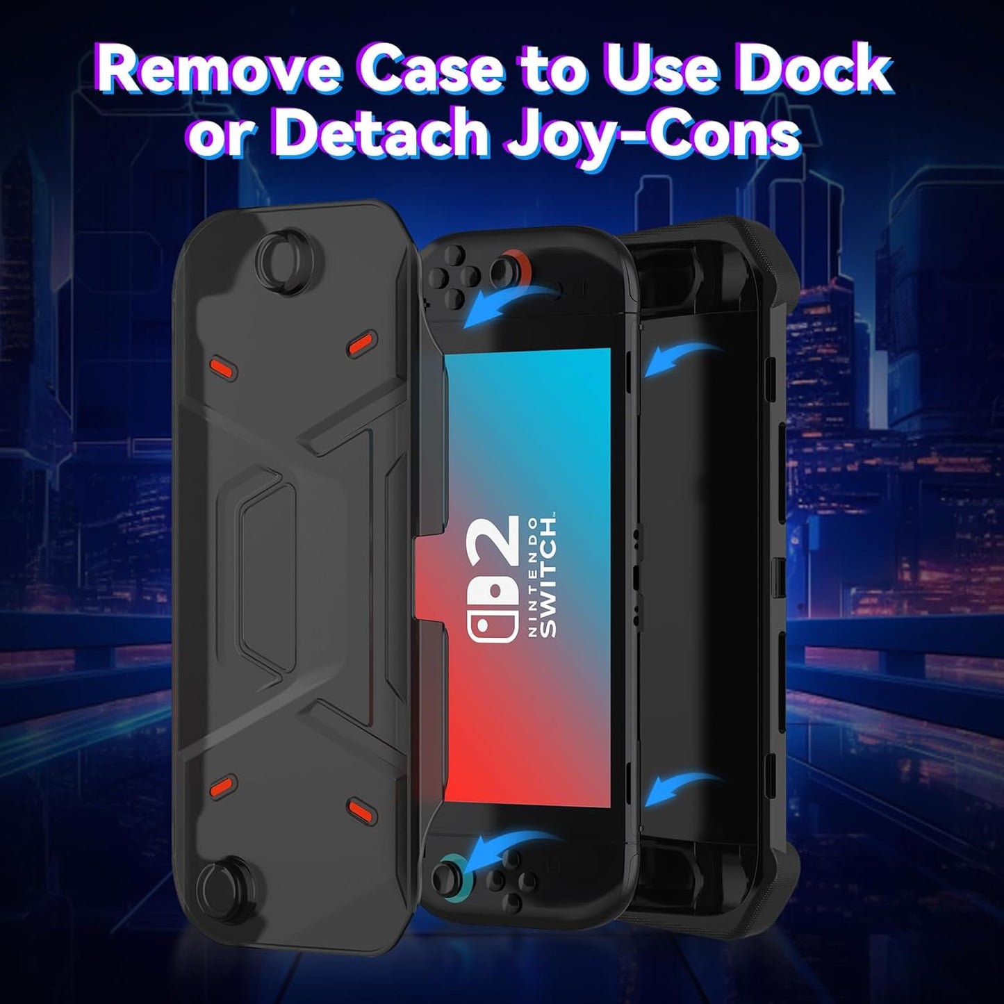 Nintendo Switch 2 Case 2025, TPU + PC 2 in 1 Cover Protector, Anti-Scratch, Shock-Absorption, Ergonomic Grip Design, Easy to Install for Nintendo Switch 2