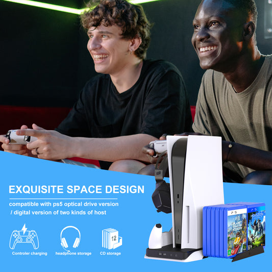 PlayStation 5 Cooling Fan and Dual Controller Charger Station Stand