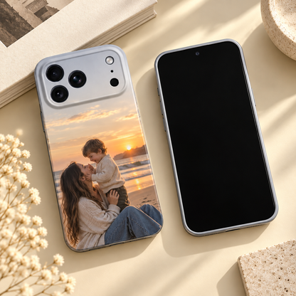 Custom family photo case for iPhone 18 Pro with full back photo print