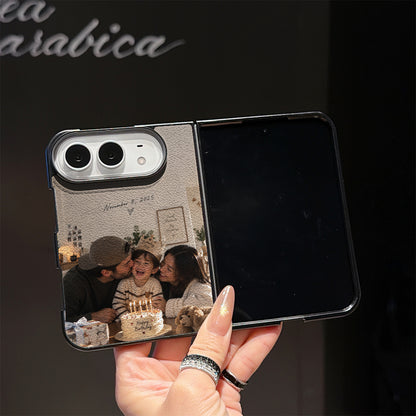 Folded iPhone Duo custom photo case with family memory print