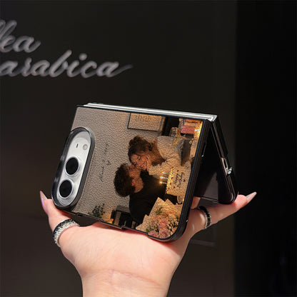 Open iPhone Duo with personalized family photo case