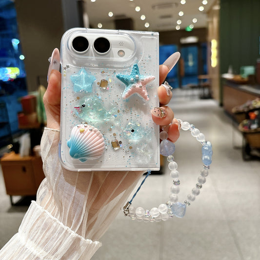 iPhone Duo 3D Charm Case with Beaded Wrist Strap