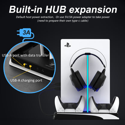 PlayStation 5 Cooling Fan and Dual Controller Charger Station Stand